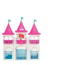 Castelo Castelinho Branco Brinquedo com Princesa e Moveis