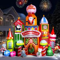 Castelo inflável de Natal ZPISF Giant Candy Castle de 4 m de altura com luz