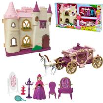 Castelo Princesa Boneca Móveis Infantil Acessório Carruagem - Dm toys Presente