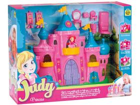 Castelo Princesa Judy Rosa com Boneca e Móveis e Acessórios Brinquedo Infantil Samba Toys 406