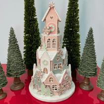 Castelo Rosa Ginger c/ Led - 40cm Castelo Rosa Ginger c/ Led - 40cm