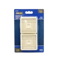 Caster Cup PROJEX Rubber White Square 5x5 cm, pacote com 4