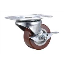 Caster PROJEX, 6,35 cm, borracha dura, giratória, 57 kg, 1 pacote com freio