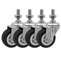 Caster Wheel FactorDuty de 2 polegadas, poliuretano preto, 65 libras, pacote com 4