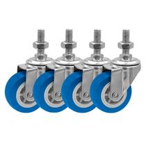 Caster Wheel FactorDuty, poliuretano azul de 2 polegadas, 65 libras, pacote com 4
