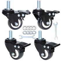 Caster Wheels AOCHENLY, haste giratória de 2", 330 libras com freio