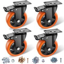 Caster Wheels ASRINIEY 5 Orange Poliuretano Swivel 4 unidades Caster Wheels ASRINIEY 5 Orange Poliuretano Swivel 4 unidades