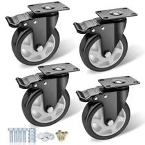 Caster Wheels ASRINIEY, conjunto de 4 pretos pesados de 5 polegadas