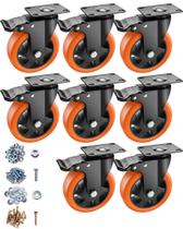 Caster Wheels ASRINIEY Heavy Duty de 5 polegadas, conjunto de 8 laranjas Caster Wheels ASRINIEY Heavy Duty de 5 polegadas, conjunto de 8 laranjas