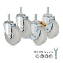 Caster Wheels AXL M10 Threaded Stem de 3 polegadas Heavy Duty (conjunto de 4)