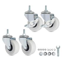Caster Wheels AXL M6, haste rosqueada, PVC, 5 cm, conjunto silencioso de 2