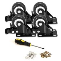 Caster Wheels BOSGEOT Heavy Duty com freio de 2 polegadas, conjunto de 4