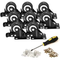 Caster Wheels BOSGEOT Heavy Duty com freio de 2 polegadas, conjunto de 8