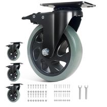 Caster Wheels BZOLIHEU, conjunto de 4 travas de 12,7 cm, cinza pesado