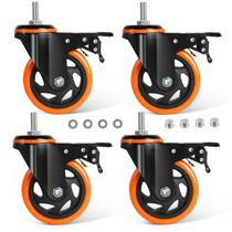 Caster Wheels BZOLIHEU Stem Heavy Duty de 3 polegadas, conjunto de 4