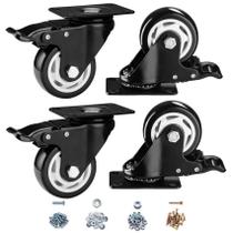 Caster Wheels CLOATFET, conjunto de 4 polegadas para serviços pesados com freio