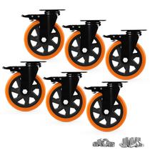 Caster Wheels EGOFIX Heavy Duty 15 cm, conjunto de 6 laranjas
