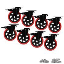 Caster Wheels EGOFIX Heavy Duty, conjunto de 8 12,7 cm, vermelho
