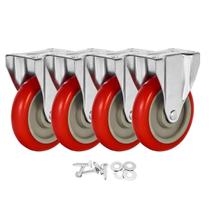 Caster Wheels FactorDuty, 5 cm, poliuretano vermelho, pacote com 4 Caster Wheels FactorDuty, 5 cm, poliuretano vermelho, pacote com 4