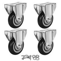 Caster Wheels FactorDuty, pacote 4, 4 polegadas, poliuretano, 300 libras