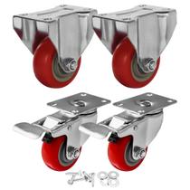 Caster Wheels FactorDuty, pacote com 4, 76 mm, giratório com freio de 101 mm