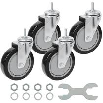 Caster Wheels Finnhomy Swivel, 5 polegadas, 2200 libras, carga, conjunto preto, 4