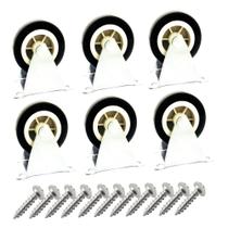 Caster Wheels Floyutin Rigid Plate Hard Rubber, 6 pacotes de 2,5 polegadas