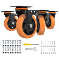 Caster Wheels JIN FU TOU, laranja, 5 polegadas, conjunto de 4 mil kg