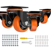 Caster Wheels JIN FU TOU, laranja de 3 polegadas, conjunto de 4 1043 kg
