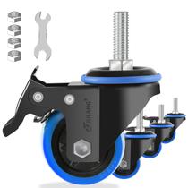 Caster Wheels Julang, haste rosqueada de 2 polegadas, 3/8 UNC, conjunto de 4 Caster Wheels Julang, haste rosqueada de 2 polegadas, 3/8 UNC, conjunto de 4