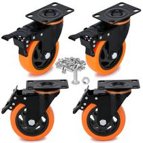 Caster Wheels Mofeetools 4 polegadas Heavy Duty Load 1000 kg, conjunto 4