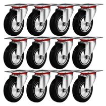 Caster Wheels Online Best Service, pacote com 12, 3 borrachas giratórias Caster Wheels Online Best Service, pacote com 12, 3 borrachas giratórias