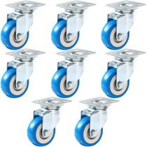 Caster Wheels Online Best Service, pacote com 8 placas giratórias, azul, PU
