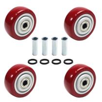 Caster Wheels Swagwert, 3 polegadas, Red Heavy Duty, 120 kg, pacote com 4