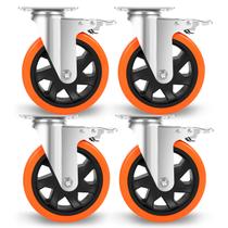Caster Wheels W B D WEIBIDA, 6 polegadas e 2400 libras, conjunto pesado de 4