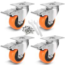 Caster Wheels WBD WEIBIDA de 3 polegadas com freio de 1000 libras, conjunto de 4 Caster Wheels WBD WEIBIDA de 3 polegadas com freio de 1000 libras, conjunto de 4