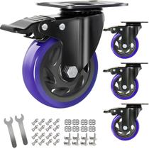 Caster Wheels Wieyunn de 4 polegadas com freio, 2.000 libras, conjunto pesado de 4