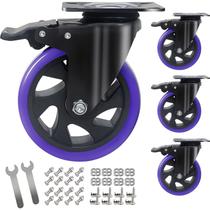 Caster Wheels Wieyunn de 5 polegadas com freio, capacidade de carga de 1000 kg, conjunto 4