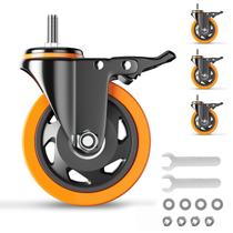 Caster Wheels YUPEZOP de 3 polegadas e 1000 kg, conjunto de 4 hastes roscadas