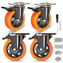Caster Wheels YUPEZOP Heavy Duty de 4 polegadas com freio de 1000 kg, conjunto de 4