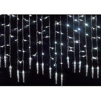 Castiçais brancos 3,5 m 96 led icicle luzes de corda de natal cortina festa de natal decoração de casa