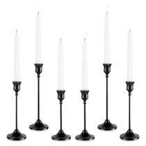 Castiçais cônicos de metal Tunyet 6PCS pretos