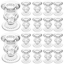Castiçais cônicos de vidro SHOHAYTO Clear Crystal 18 unidades