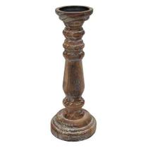 Casticais de Madeira Rustico Marrom - Elegancedecor