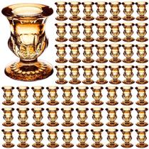 Castiçais de vidro dourado Foaincore, 60 peças, 6,3 cm de altura