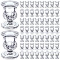 Castiçais de vidro transparente Foaincore, 60 peças, 6,3 cm de altura