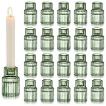 Castiçais Hewory Glass Taper 20 peças verdes vintage