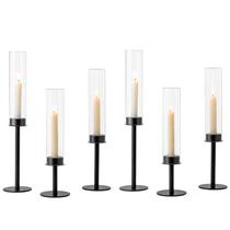 Castiçais Hewory Hurricane Black Metal com vidro