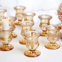 Castiçais LETINE Gold Glass, conjunto de 12 a 6,35 cm H