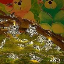 Castiçais no2 forma de estrela lâmpadas externas internas luzes de corda led floco de neve corda lâmpada de luz de fada